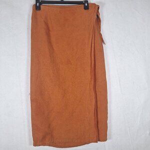 AT Denim 100% Linen Orange Skirt size 4P